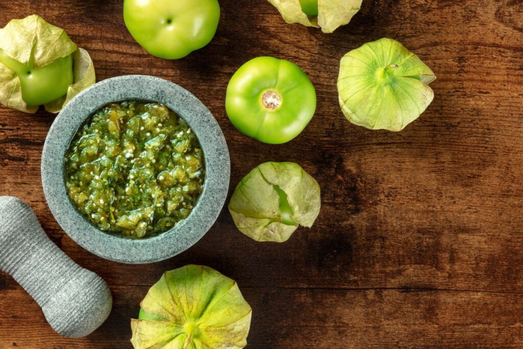 Tomatillos, green tomatoes with salsa verde