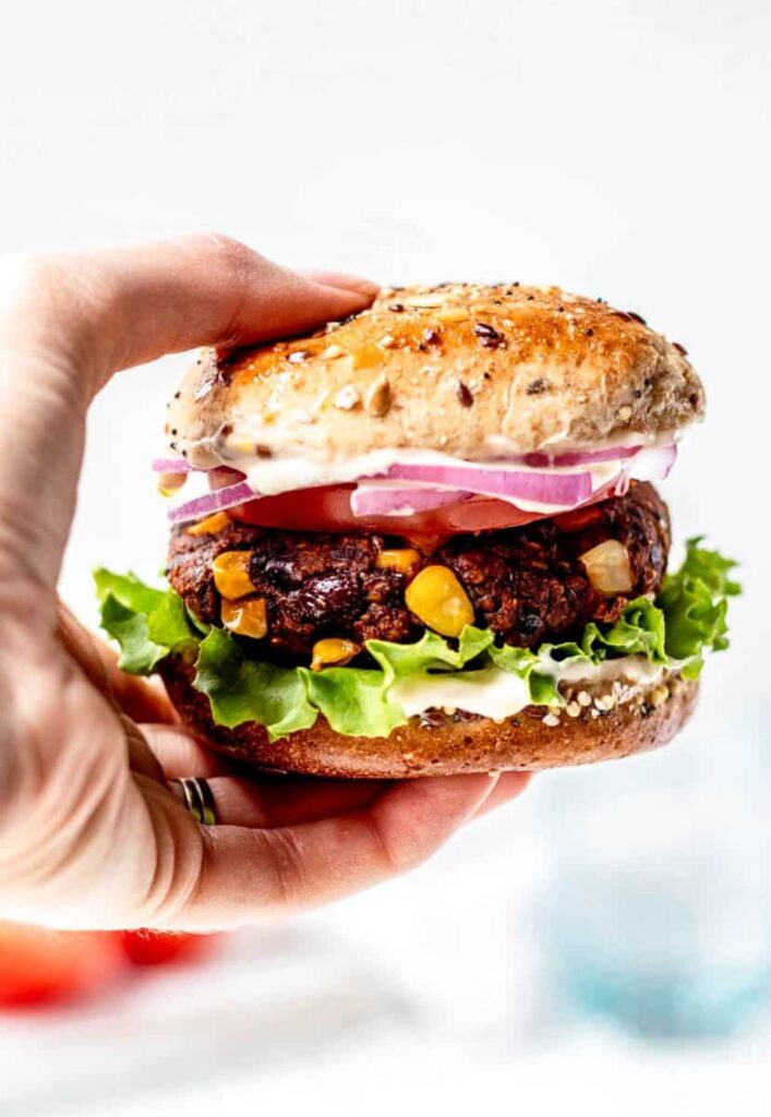 Spicy black bean burger