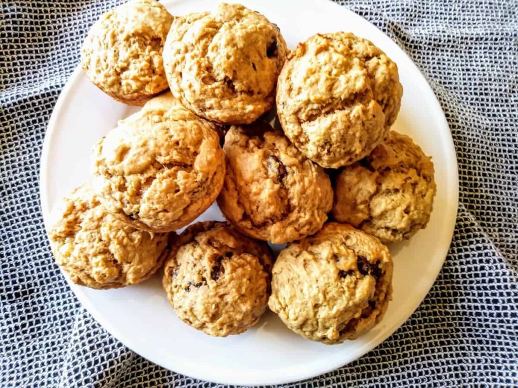 Vegan banana peanut butter muffins