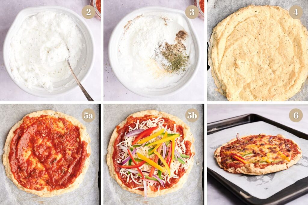Cloud Bread Pizza process shots