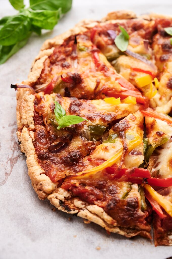 Cloud bread pizza top view