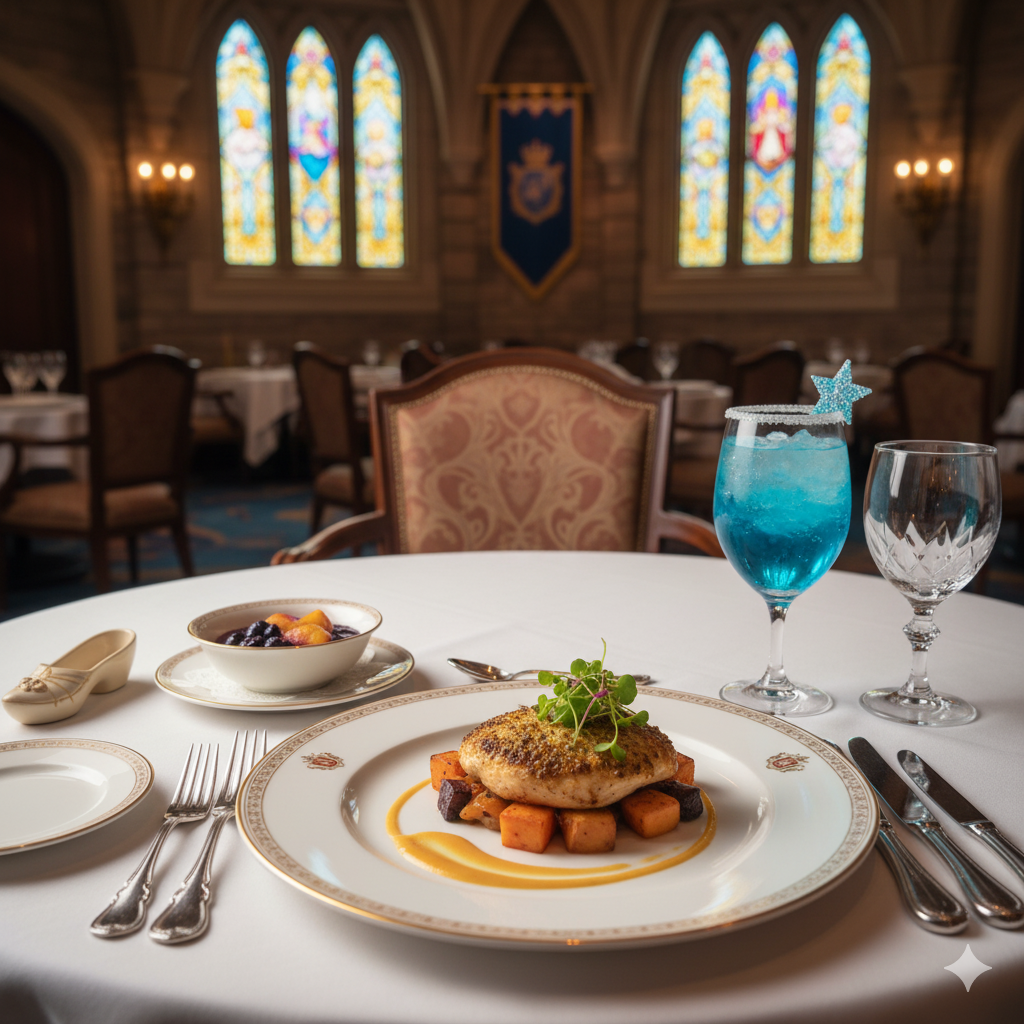 place setting at Cinderellas Royal Table Disney World Magic Kingdom