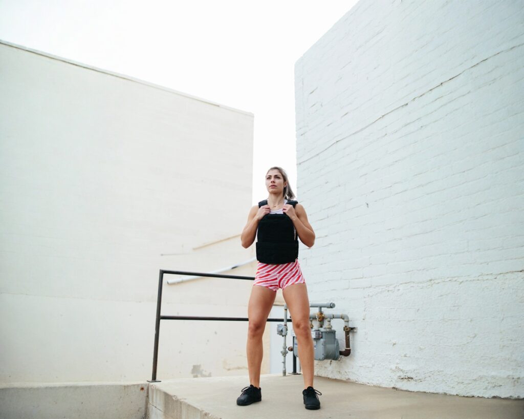 Outdoor workout with weighted vest