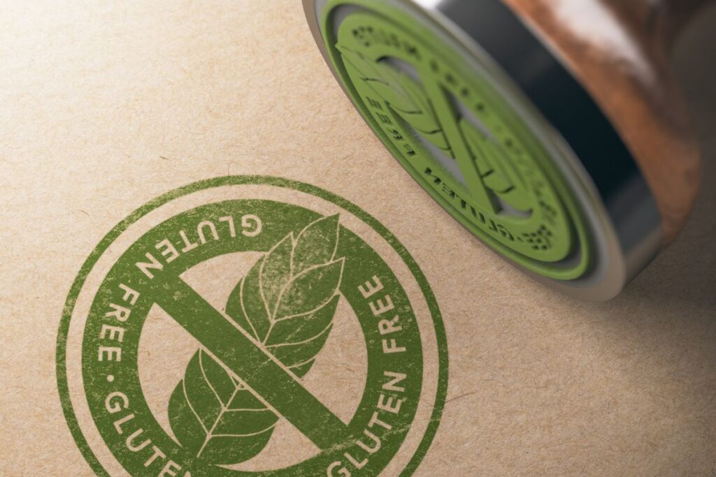 Green gluten free sign