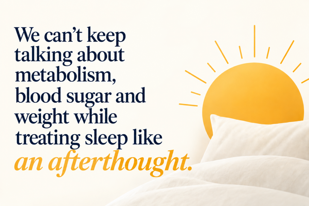 Sleep metabolism and blood sugar quote from The Sleepdemic Solution